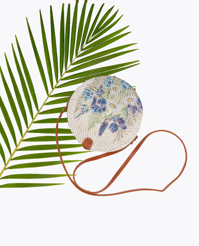 Blue Bell White Round Bag