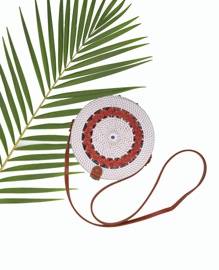 Eco Bliss Brown Ring White Round Bag