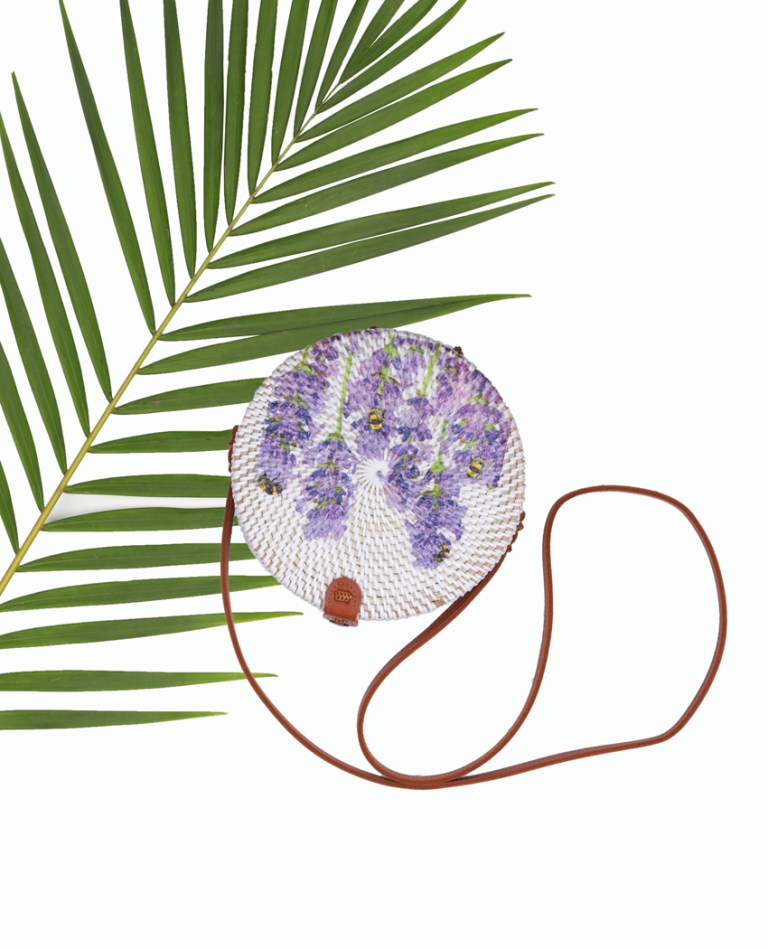 Honey Bee White Round Bag