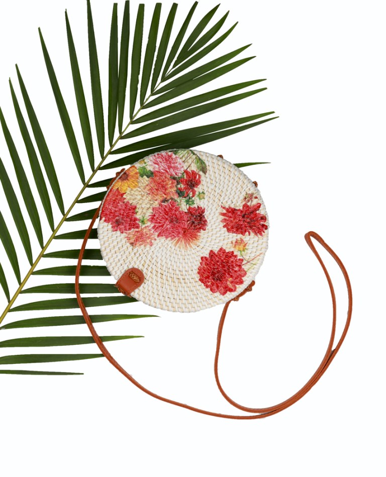 Dahila White Round Bag