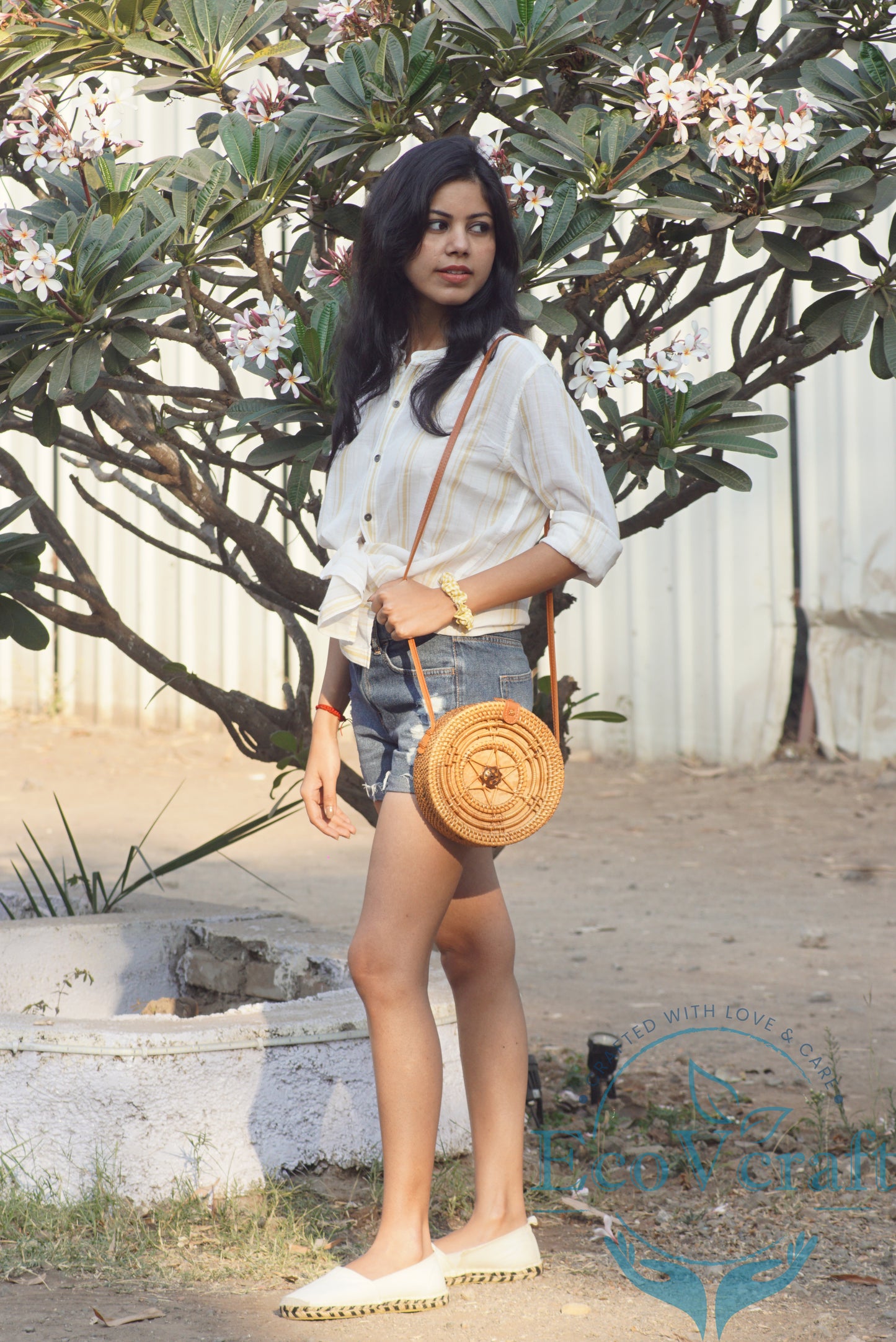 Star Shell Brown Round Bag