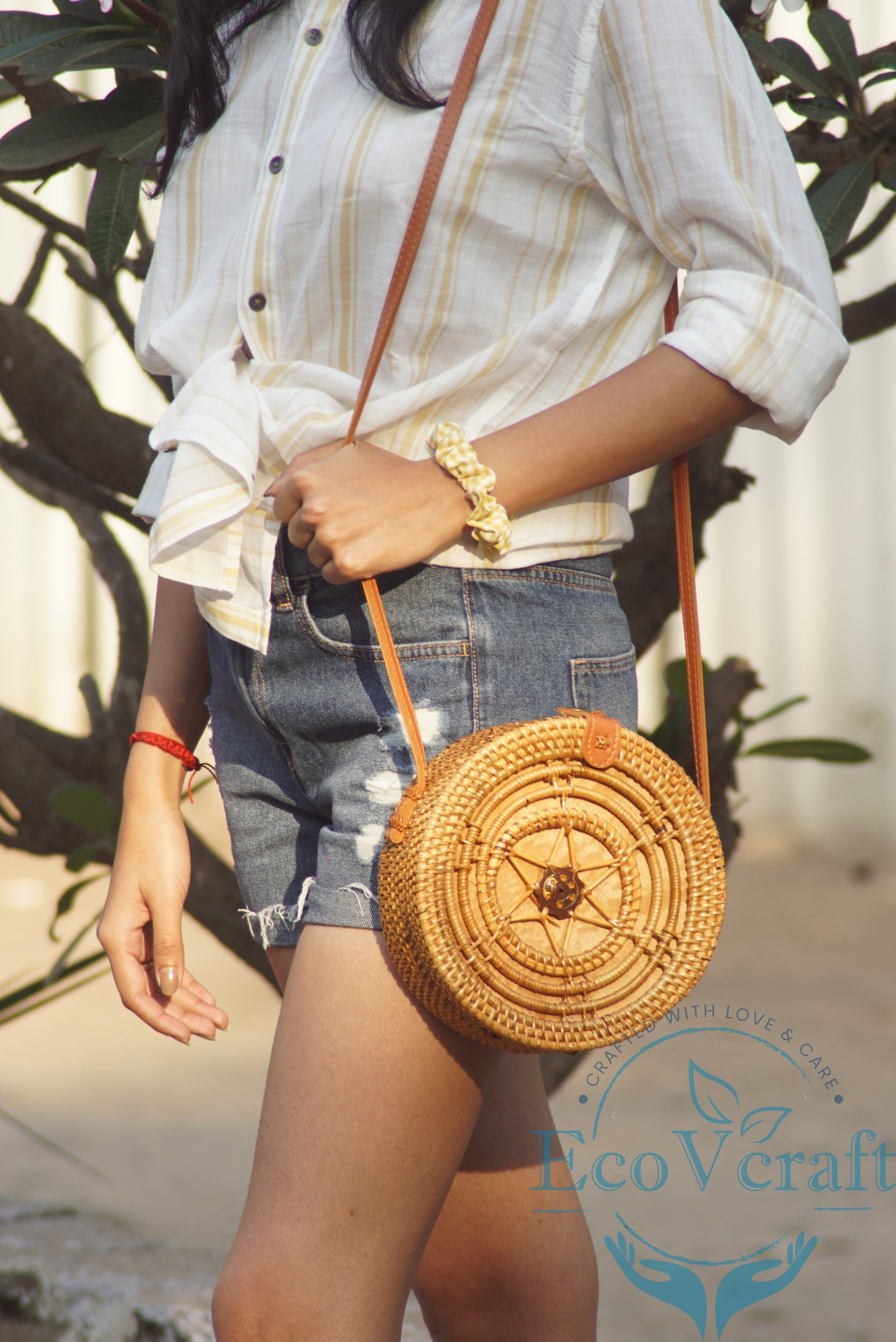 Star Shell Brown Round Bag