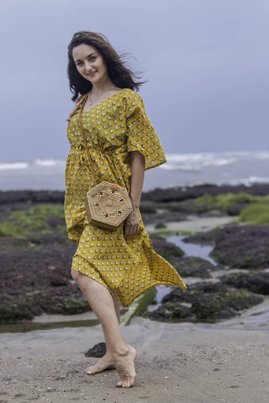 Get Set Go Brown Hexagonal Bag