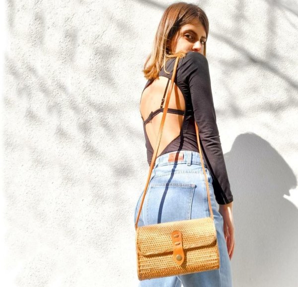 Hippie @ Heart Brown rectangular brown bag