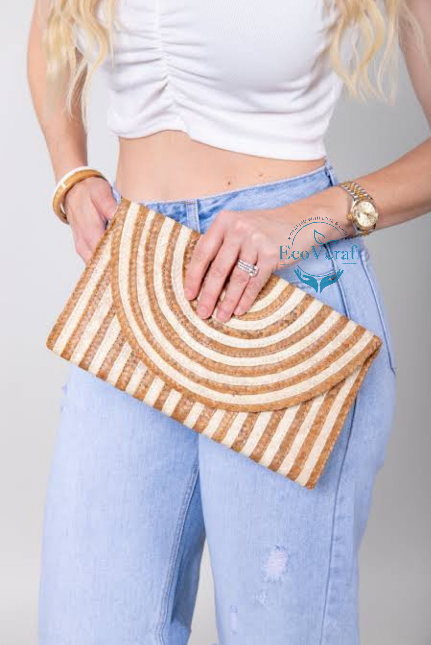 Envelope Natural Tan Rectangular Clutch Bag