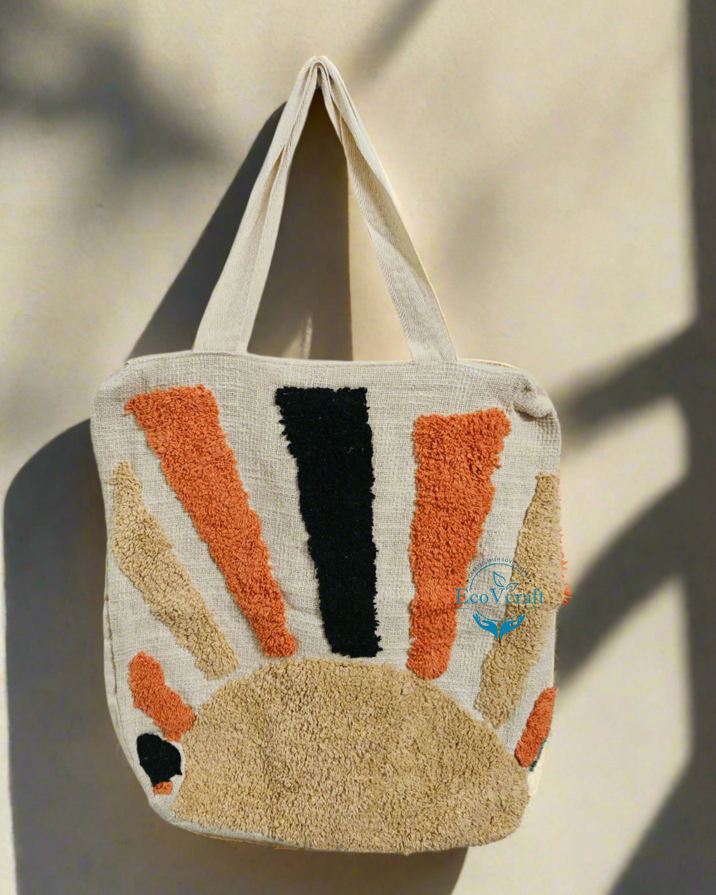 Sun Rays Women's Cotton Tote Woven Macrame Bag