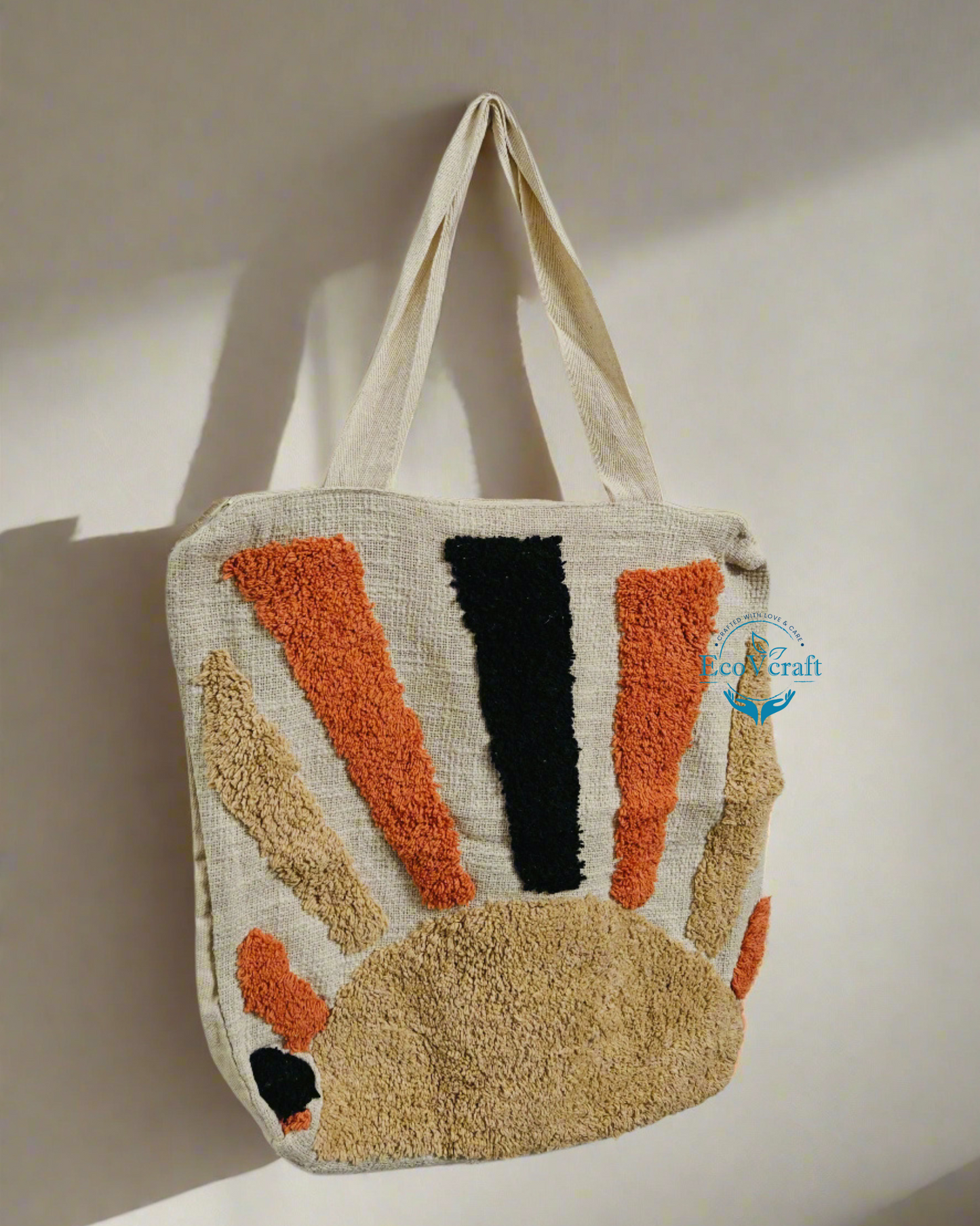 Sun Rays Women's Cotton Tote Woven Macrame Bag