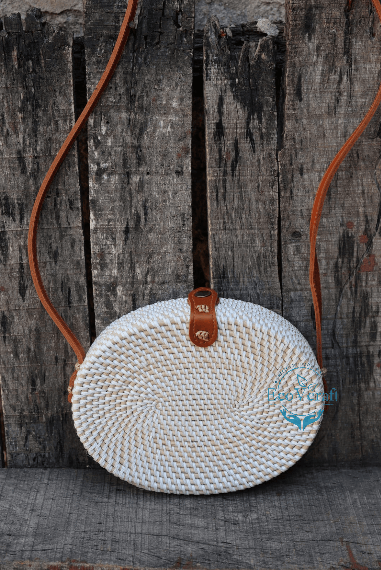 White Oval Shape Sling Bag