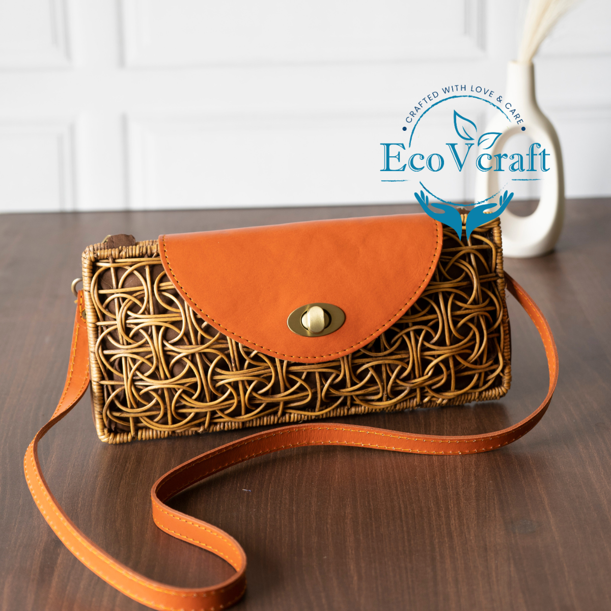 Spider Brown Rectangular Sling Bag – EcoVcraft