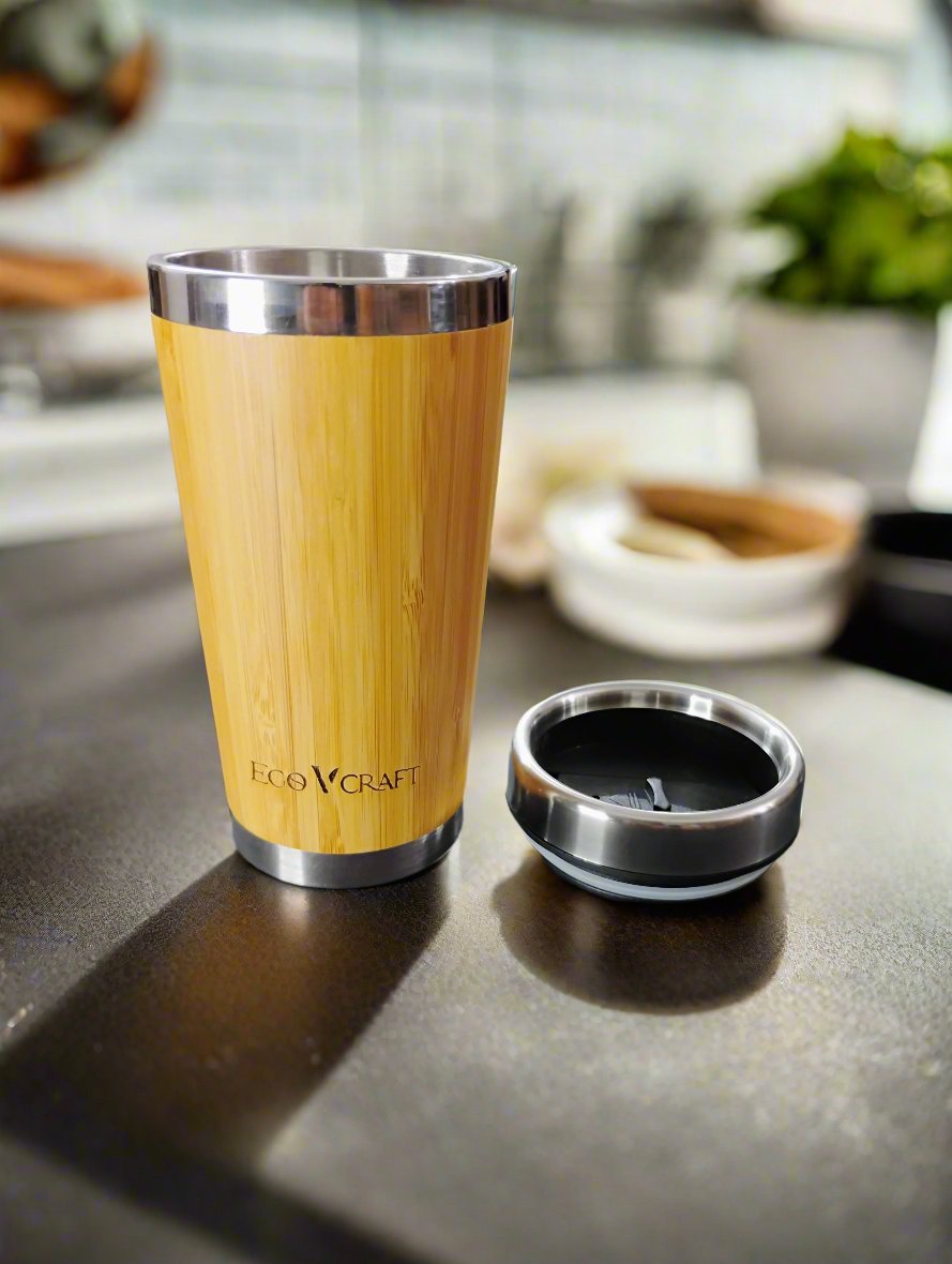 Bamboo Travel Tumbler / Flask With Lead