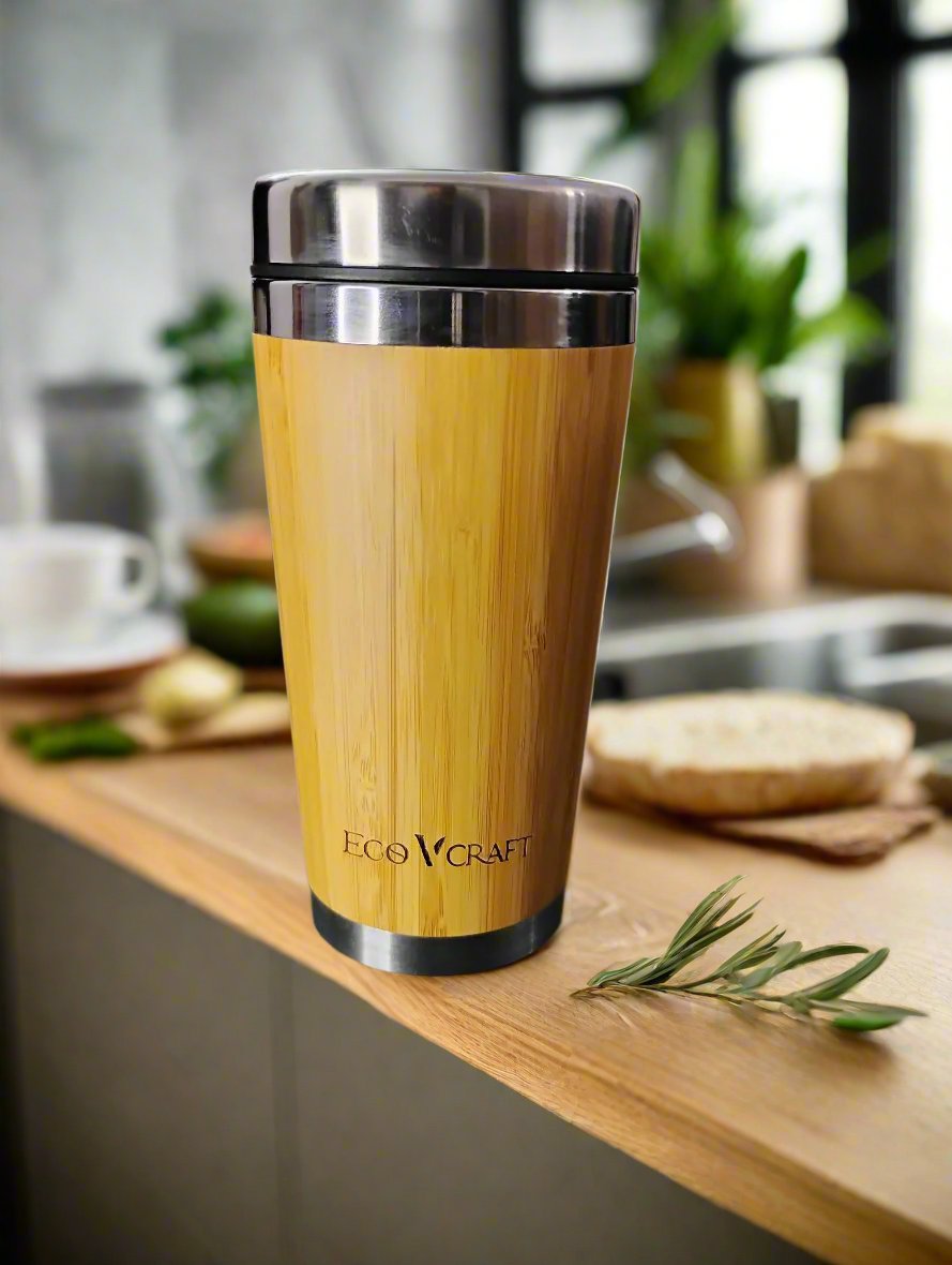 Bamboo Travel Tumbler / Flask With Lead