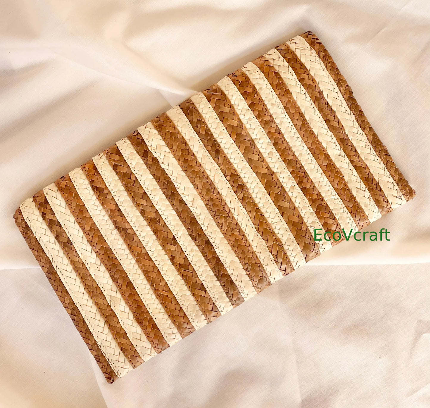 Envelope Natural Tan Rectangular Clutch Bag
