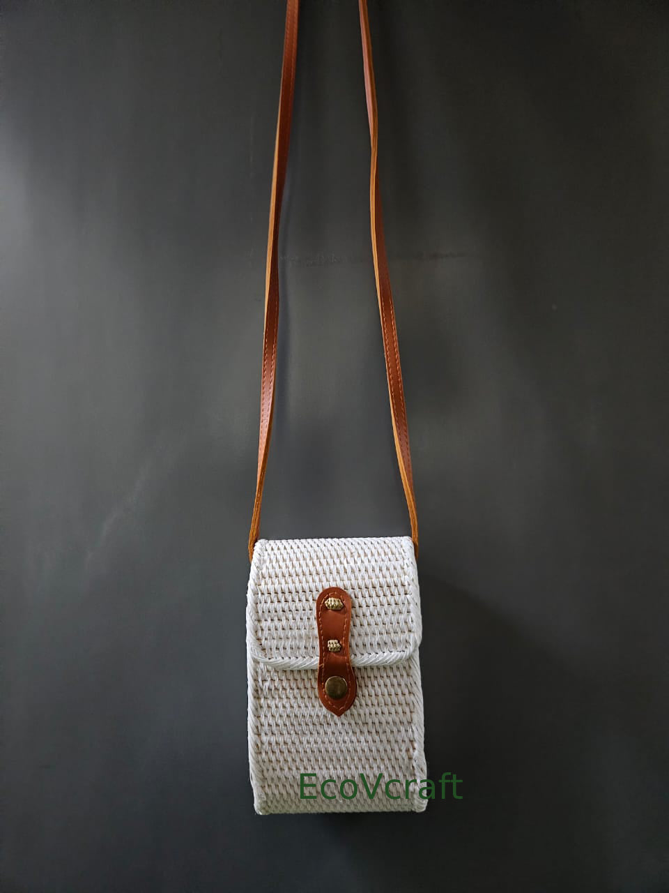 Mobile Wallet White Rectangular Bag