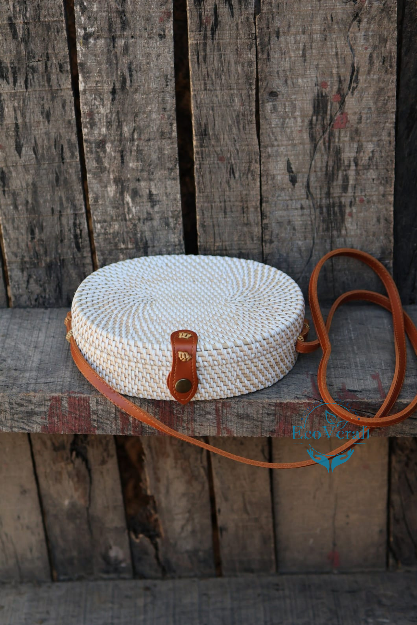 White Oval Shape Sling Bag