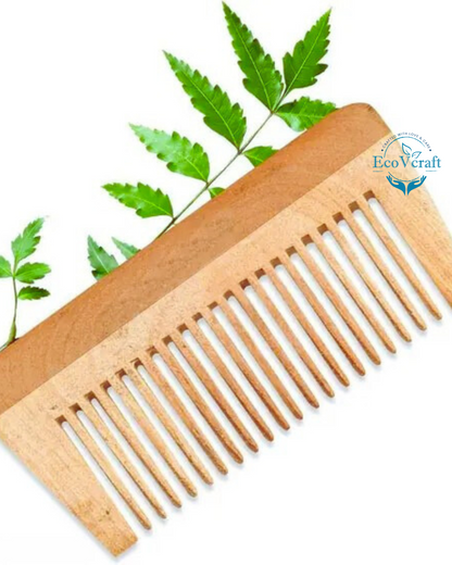 Neem Wood Comb – Fine and Wide Teeth