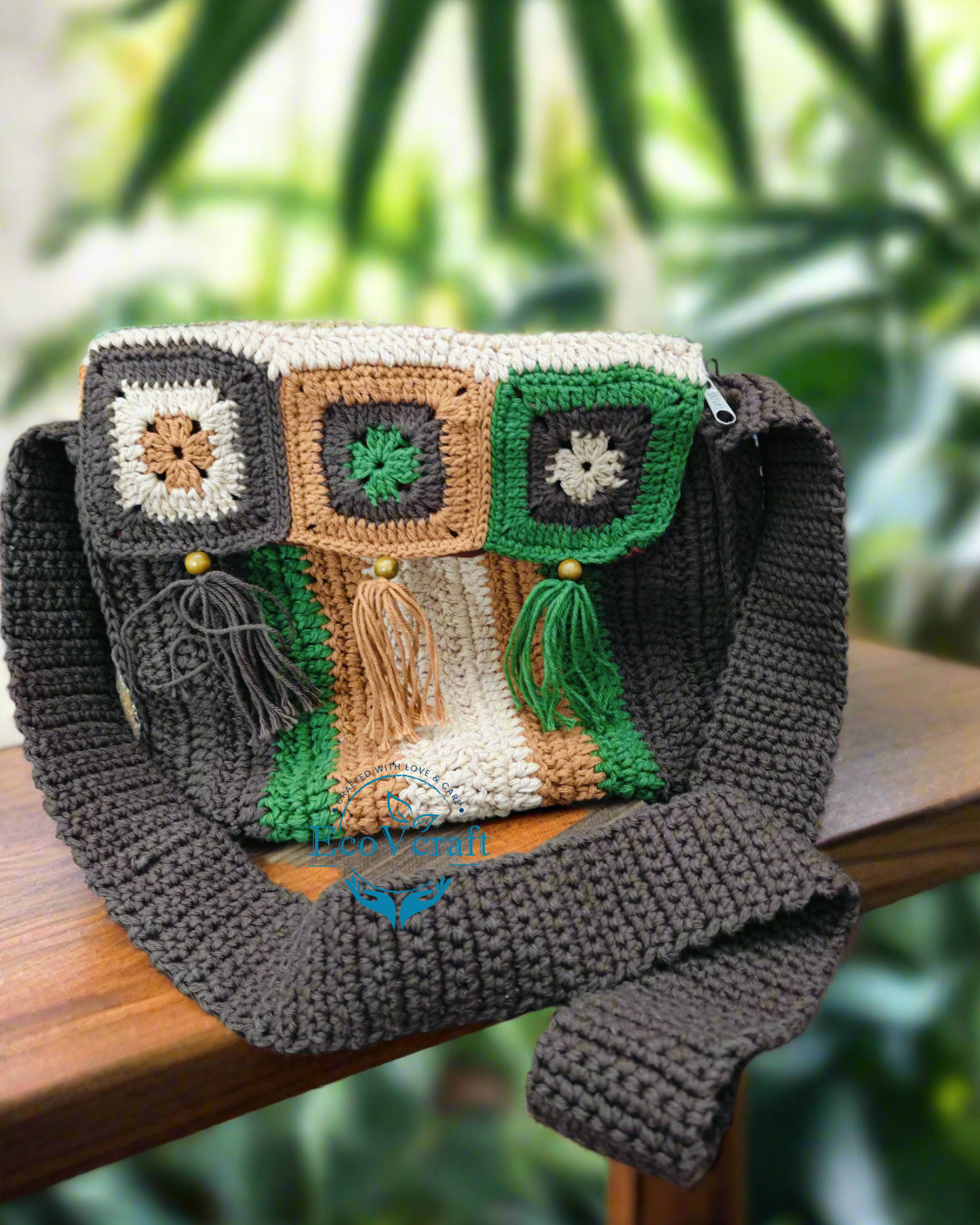 Boho Chic Crochet Sling Bag