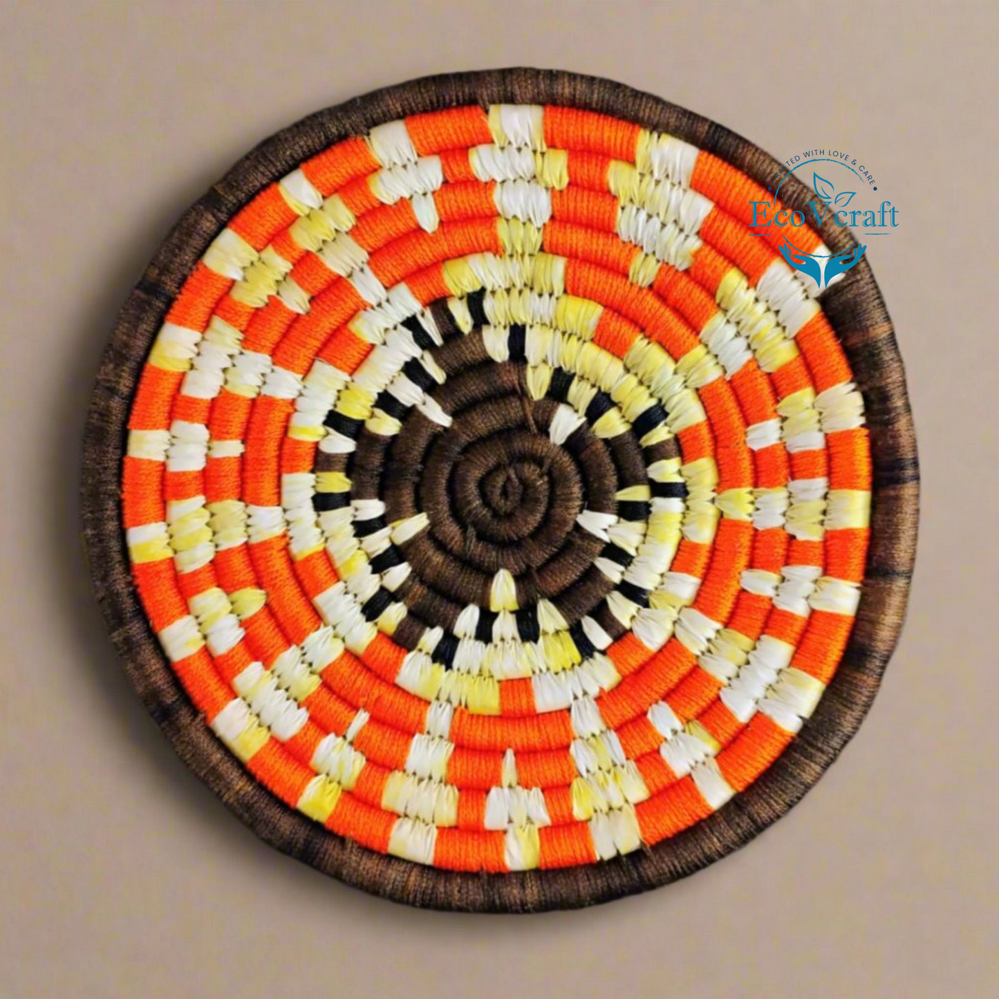 Sabai Handwoven Grass Wall Decor / Basket - Orange