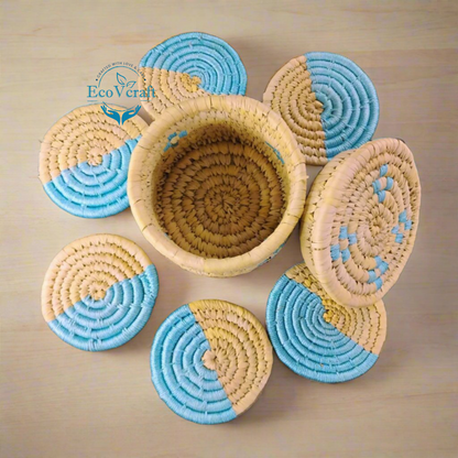 Sabai Small Basket with Coasters ( Set of 6 )