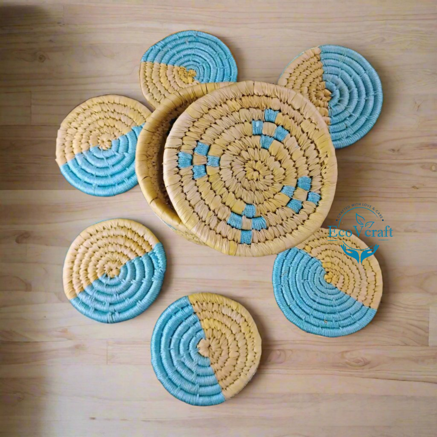 Sabai Small Basket with Coasters ( Set of 6 )