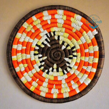 Sabai Handwoven Grass Wall Decor / Basket - Orange