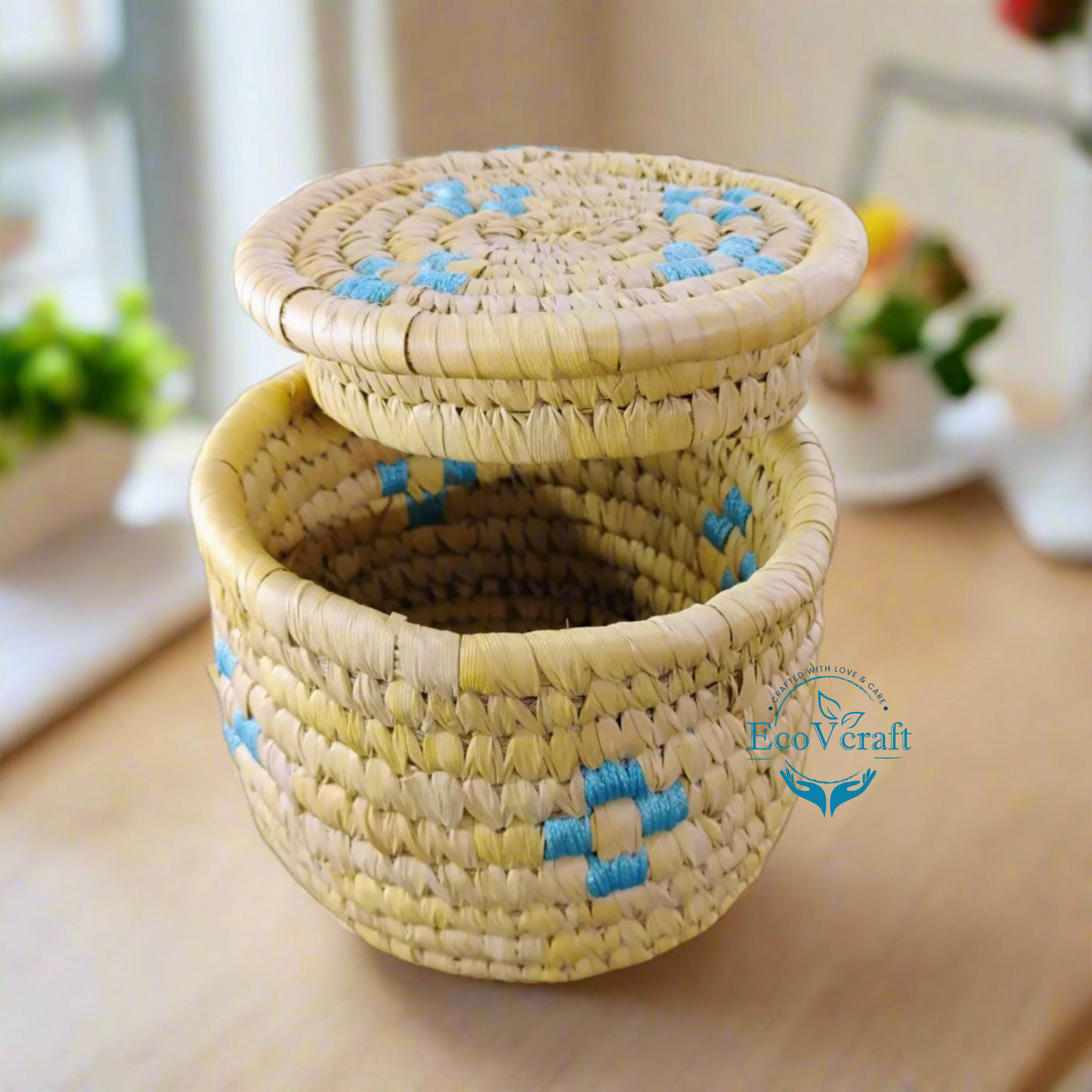 Sabai Small Basket with Coasters ( Set of 6 )