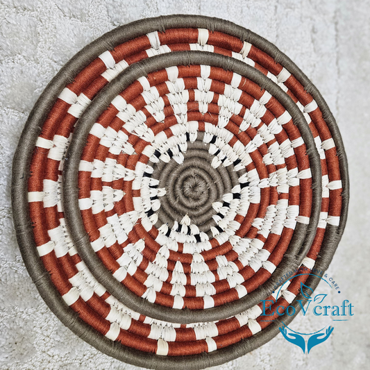 Sabai Handwoven Grass Wall Decor/Basket Combo - Copper