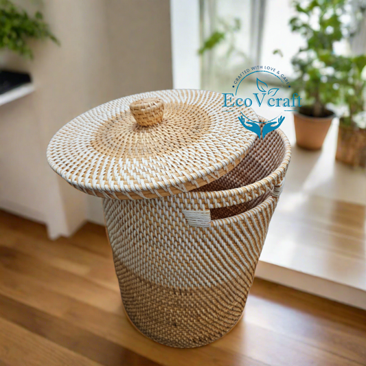 Rattan Storage / Laundry Basket with lid