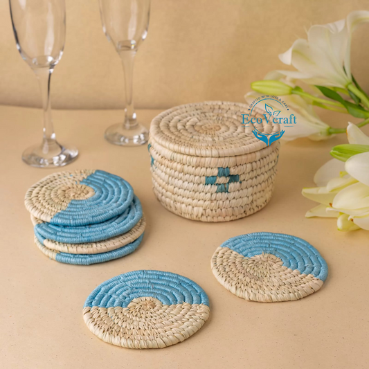 Sabai Small Basket with Coasters ( Set of 6 )