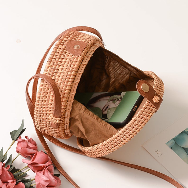 EcoChic Brown Round Sling  Bag