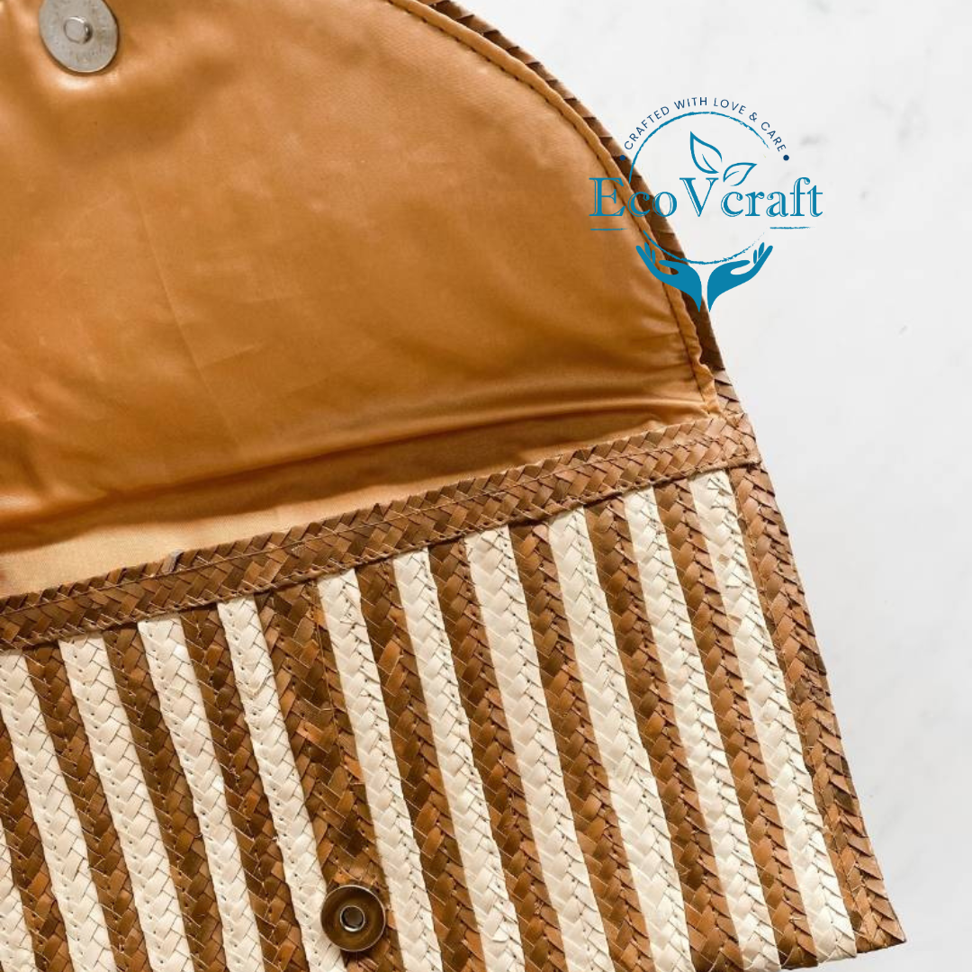 Envelope Natural Tan Rectangular Clutch Bag