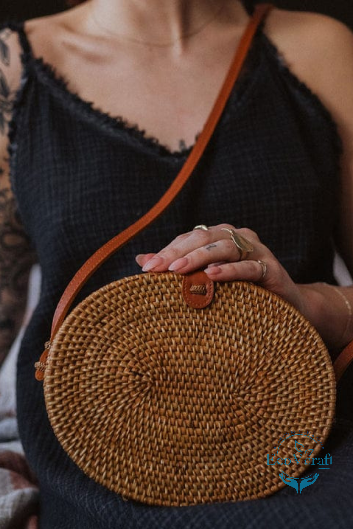 Brown Oval Shape Sling Bag