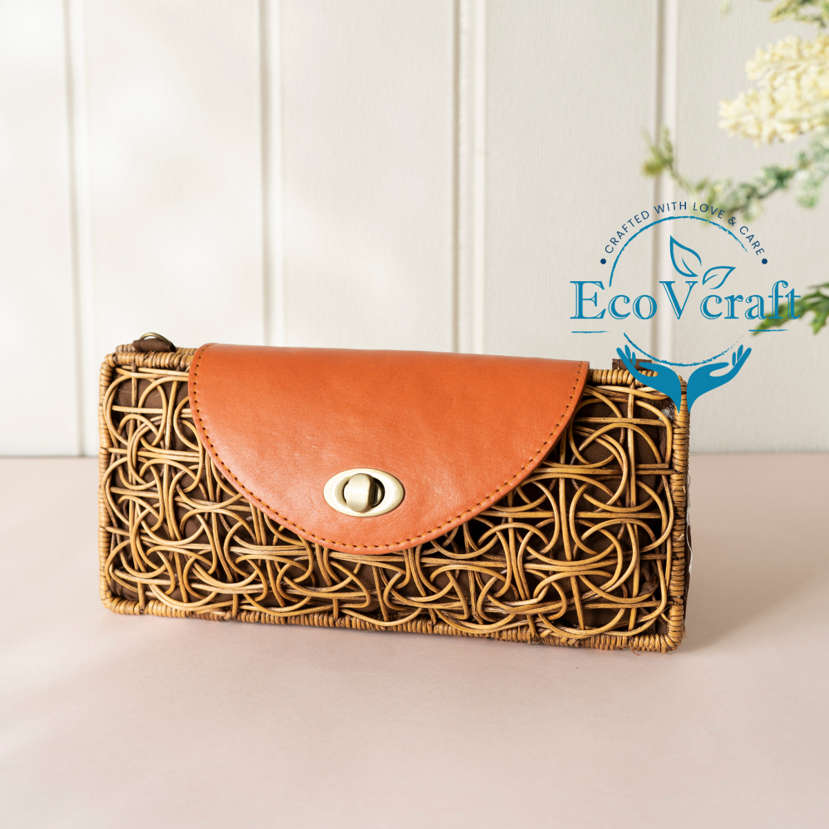 Spider Rectangular Brown Clutch/Sling Bag