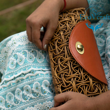 Spider Rectangular Brown Clutch/Sling Bag