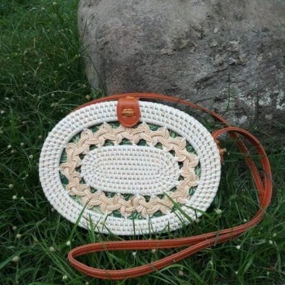 Eco bliss white oval bag