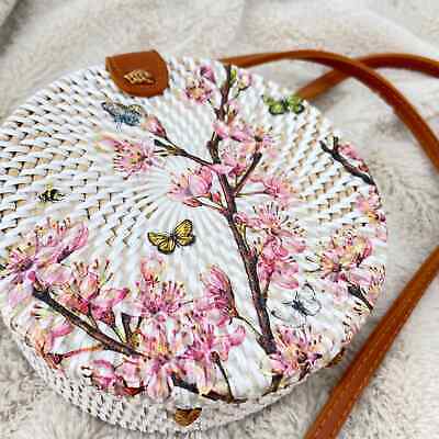 Orchid White Round Bag