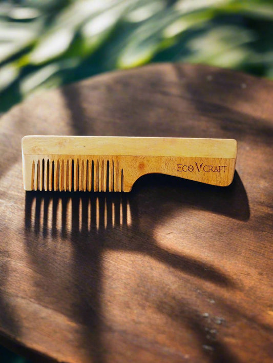 Neem Wooden Comb Wide Tooth with Handel