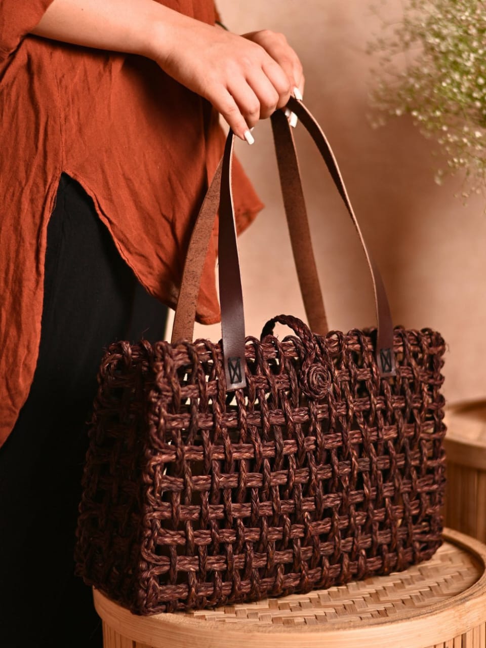 Handmade Sabai Grass Mesh Bag